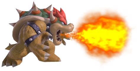 bowser breathing fire